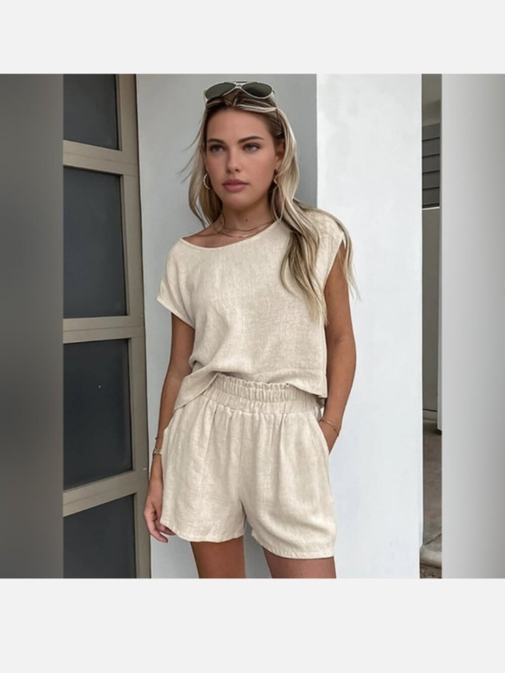 NWT Commense Linen Tank & Shorts set - Size Small
